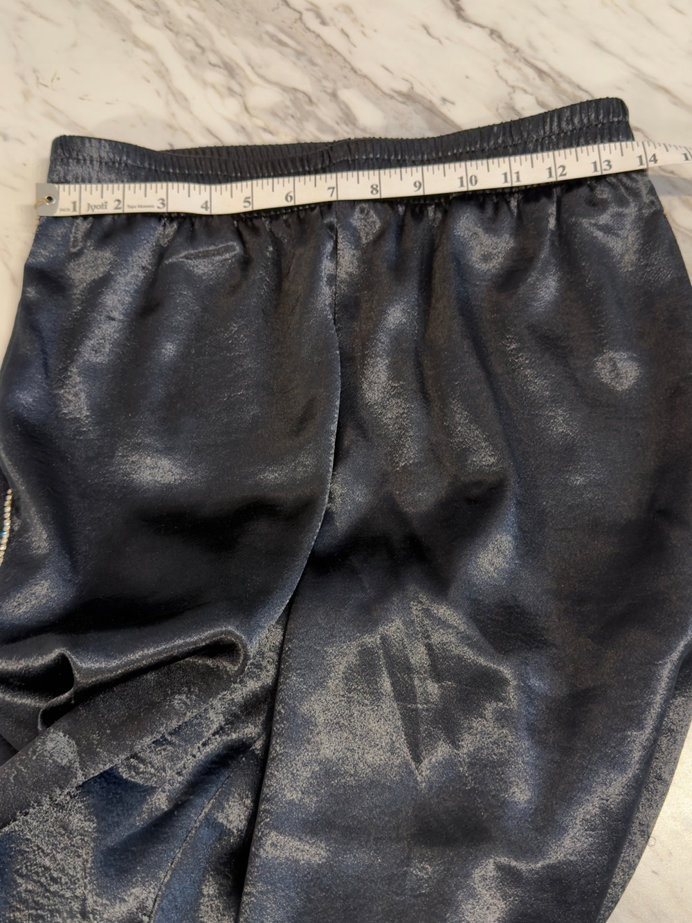 J Brand Black Satin Rhinestone Lounge Pants - Picture 8 of 10